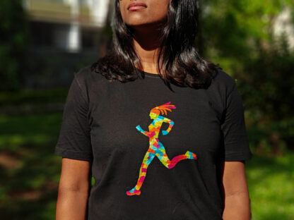 Calyz Girl Runner Black T-shirt - Image 2
